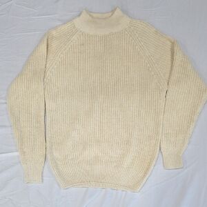 Men's Classic Cream Turtleneck Sweater
